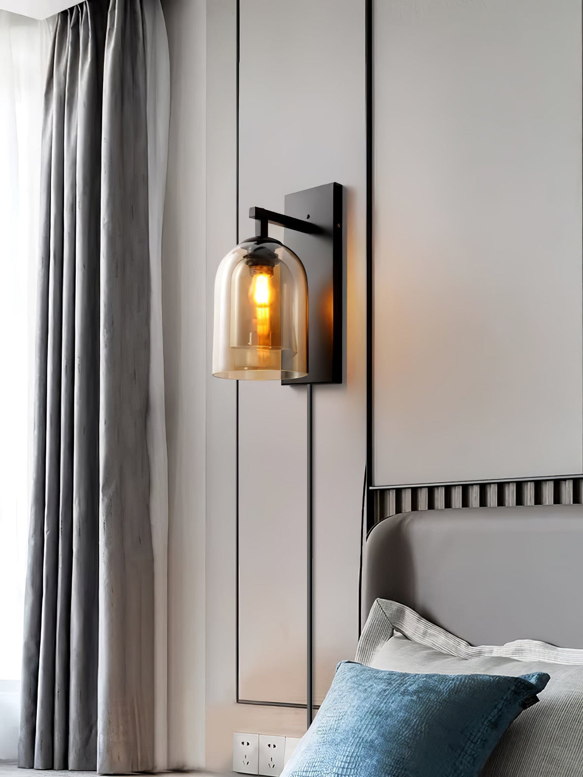 Glass Tubular Plug - in Wall Lamp