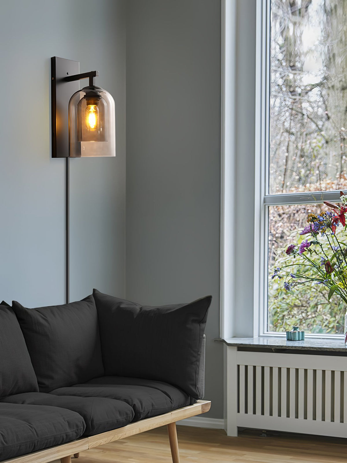 Glass Tubular Plug - in Wall Lamp