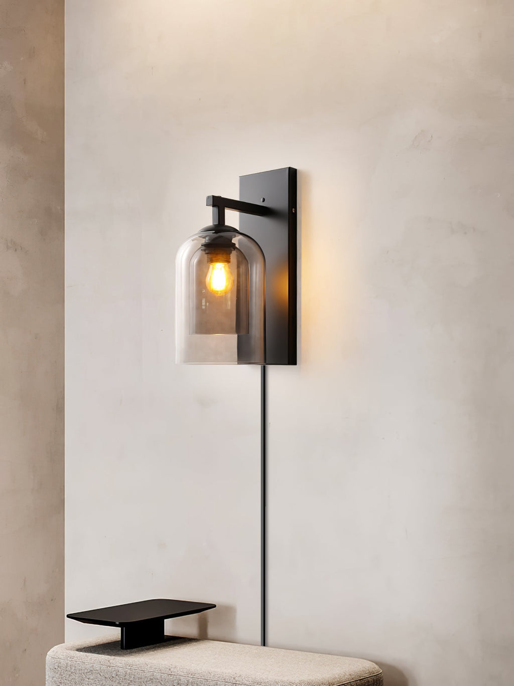 Glass Tubular Plug - in Wall Lamp