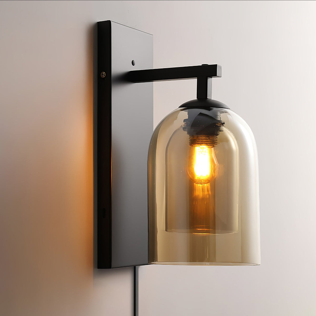 Glass Tubular Plug - in Wall Lamp