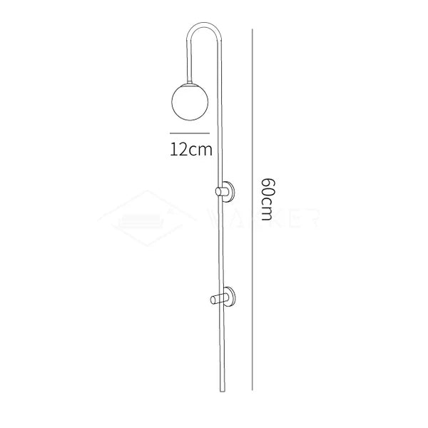 Globe Brass Plug-in Wall Sconce