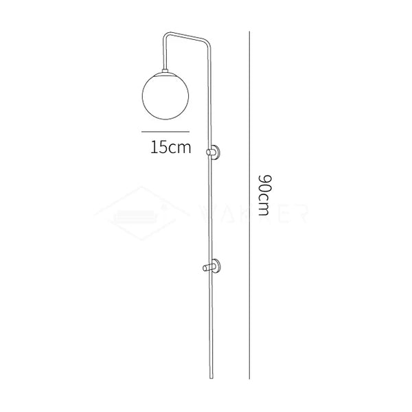 Globe Brass Plug-in Wall Sconce