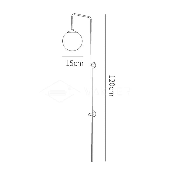 Globe Brass Plug-in Wall Sconce