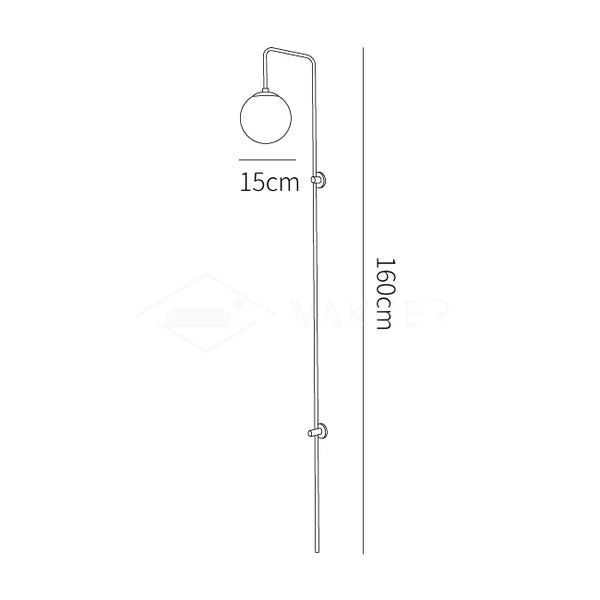 Globe Brass Plug-in Wall Sconce