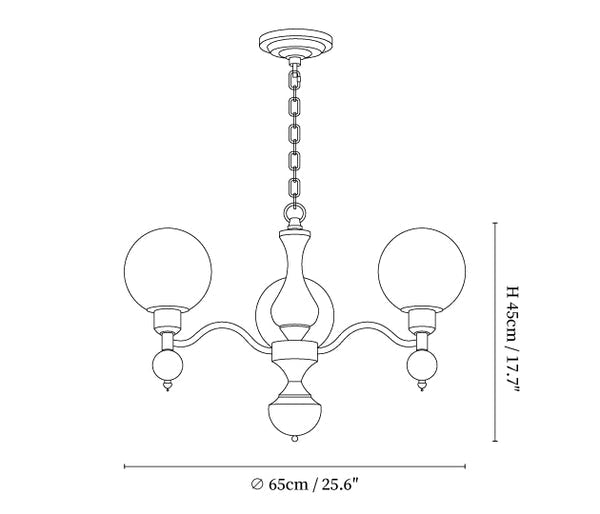 Globe Orb Wood Chandelier