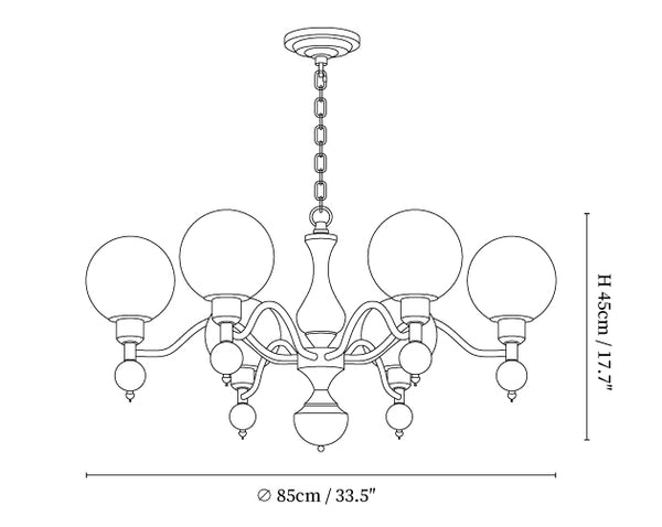 Globe Orb Wood Chandelier