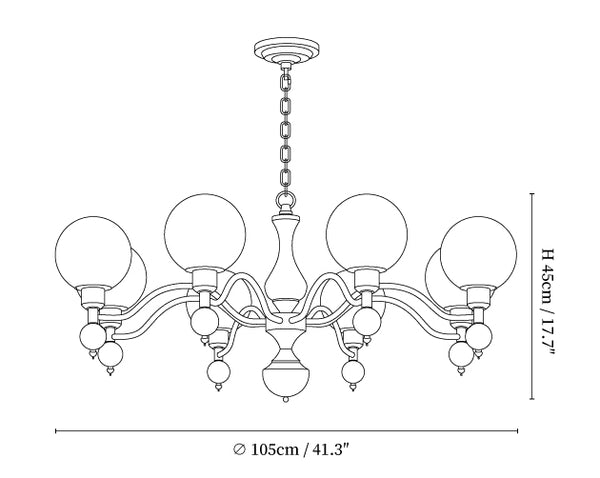Globe Orb Wood Chandelier