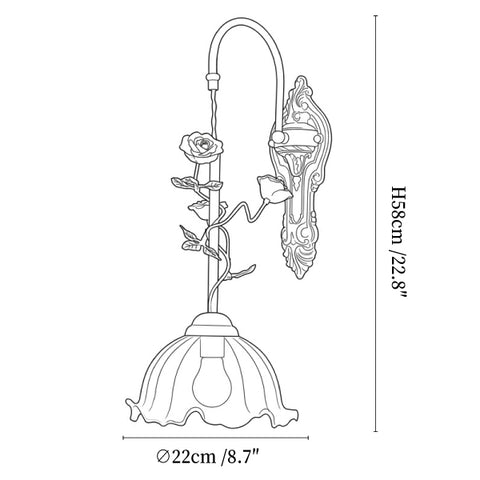 Gold Rose Wall Sconce