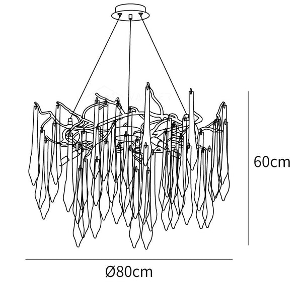 Gold Round Teardrop Chandelier