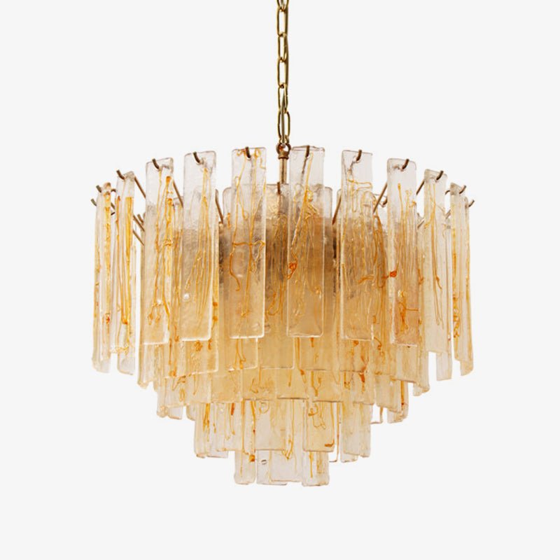 Golden Amber Murano Glass Chandelier