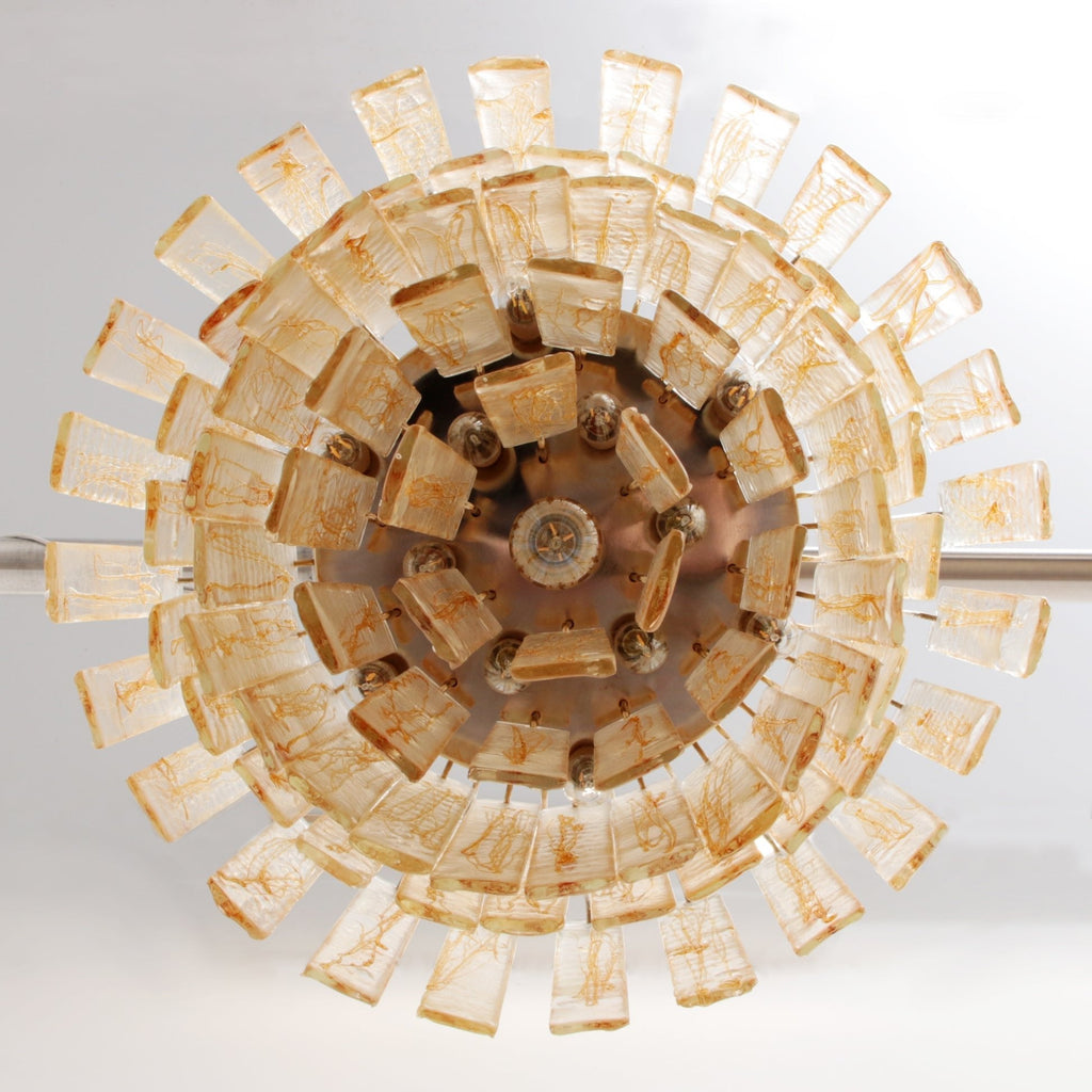 Golden Amber Murano Glass Chandelier