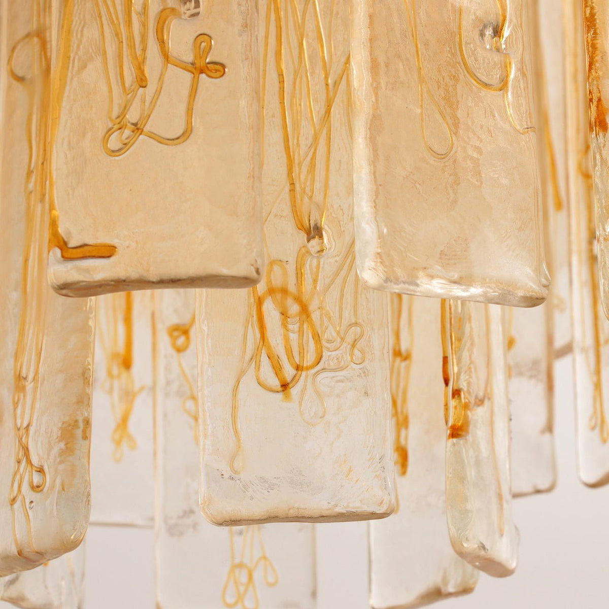 Golden Amber Murano Glass Chandelier