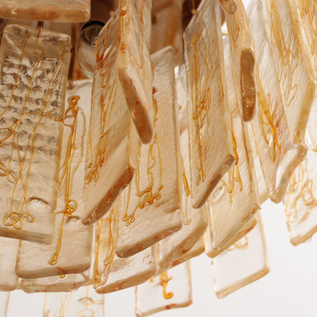 Golden Amber Murano Glass Chandelier