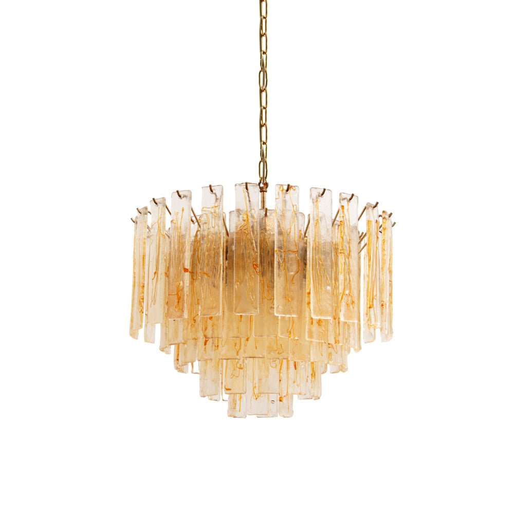 Golden Amber Murano Glass Chandelier