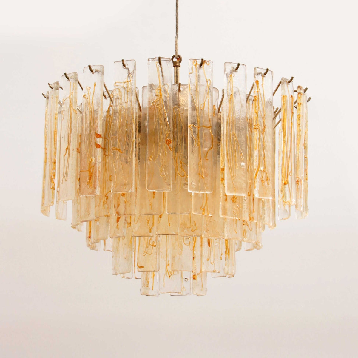 Golden Amber Murano Glass Chandelier