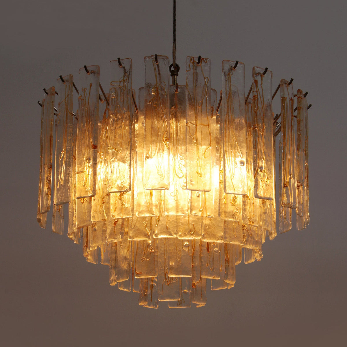 Golden Amber Murano Glass Chandelier