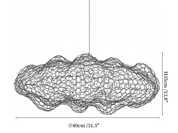 Golden Cloud Weave Pendant Light