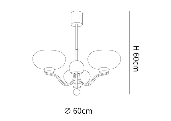 Gothic Glass Bowl Chandelier
