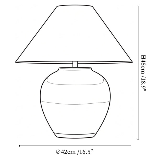 Gradient Hued Ceramic Jar Table Lamp
