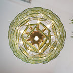 Green Murano Disc Chandelier