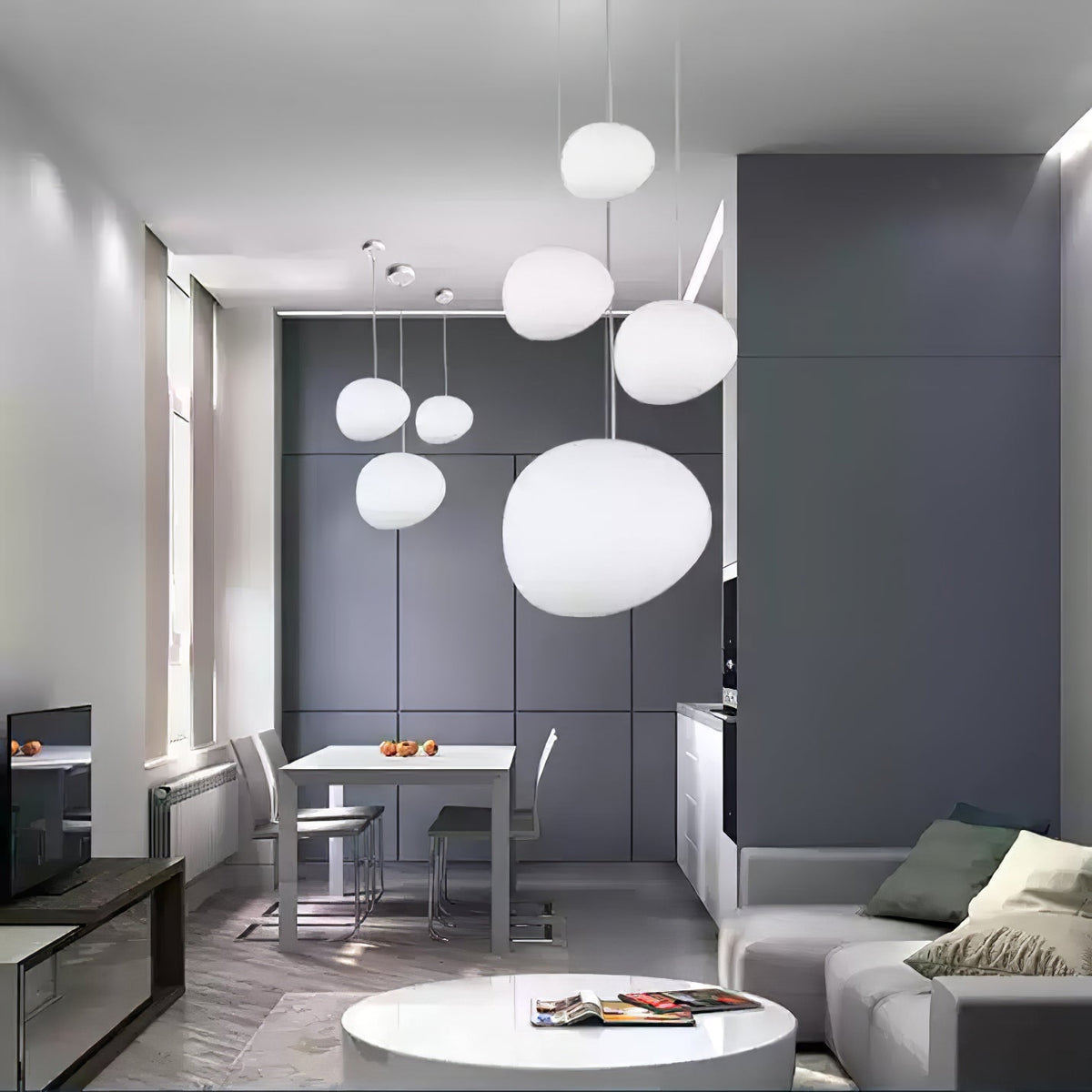 Gregg Stone Shape Glass Pendant Light