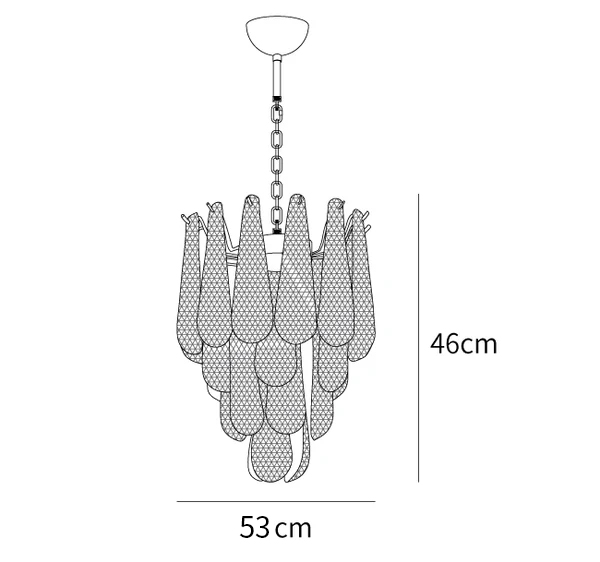 Grid Glass Waterfall Chandelier