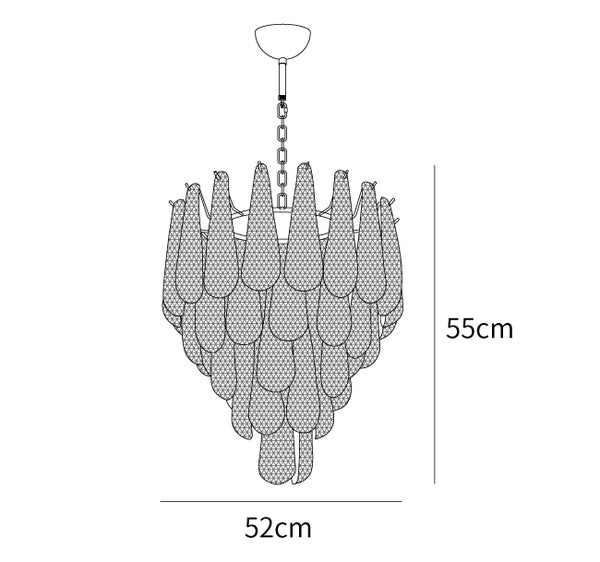 Grid Glass Waterfall Chandelier