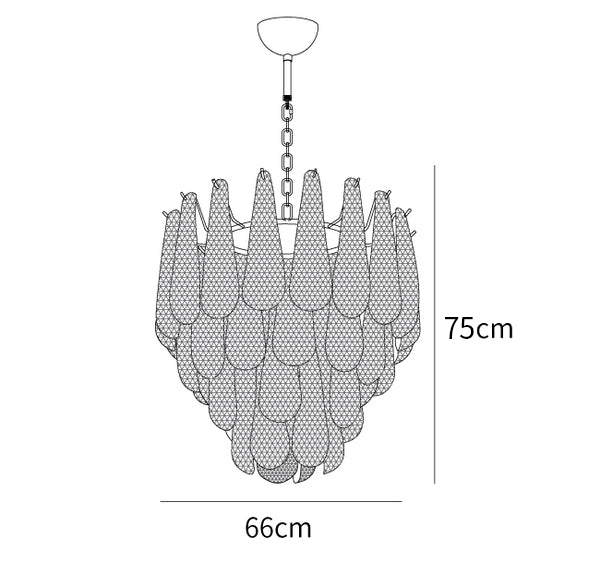 Grid Glass Waterfall Chandelier