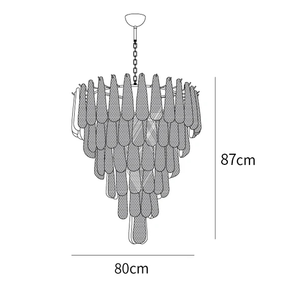 Grid Glass Waterfall Chandelier