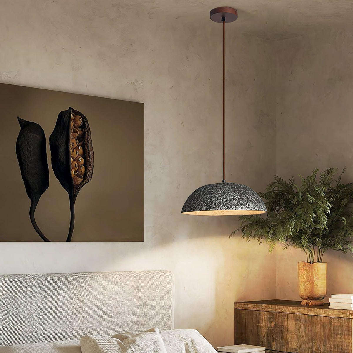 Half Dome Vintage Ceramic Pendant Lamp