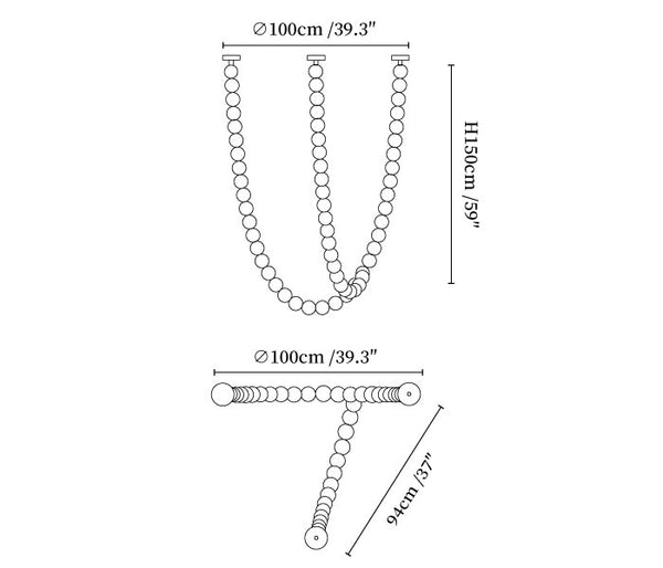 Halti Necklace Acrylic Chandelier