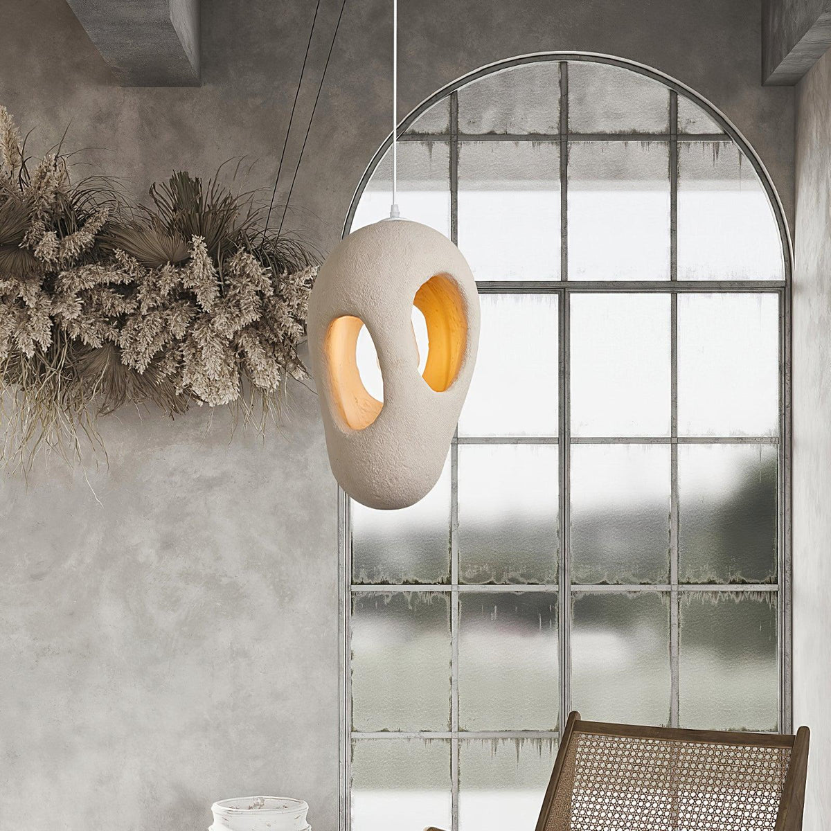 Hand - Built White Pendant Lamp