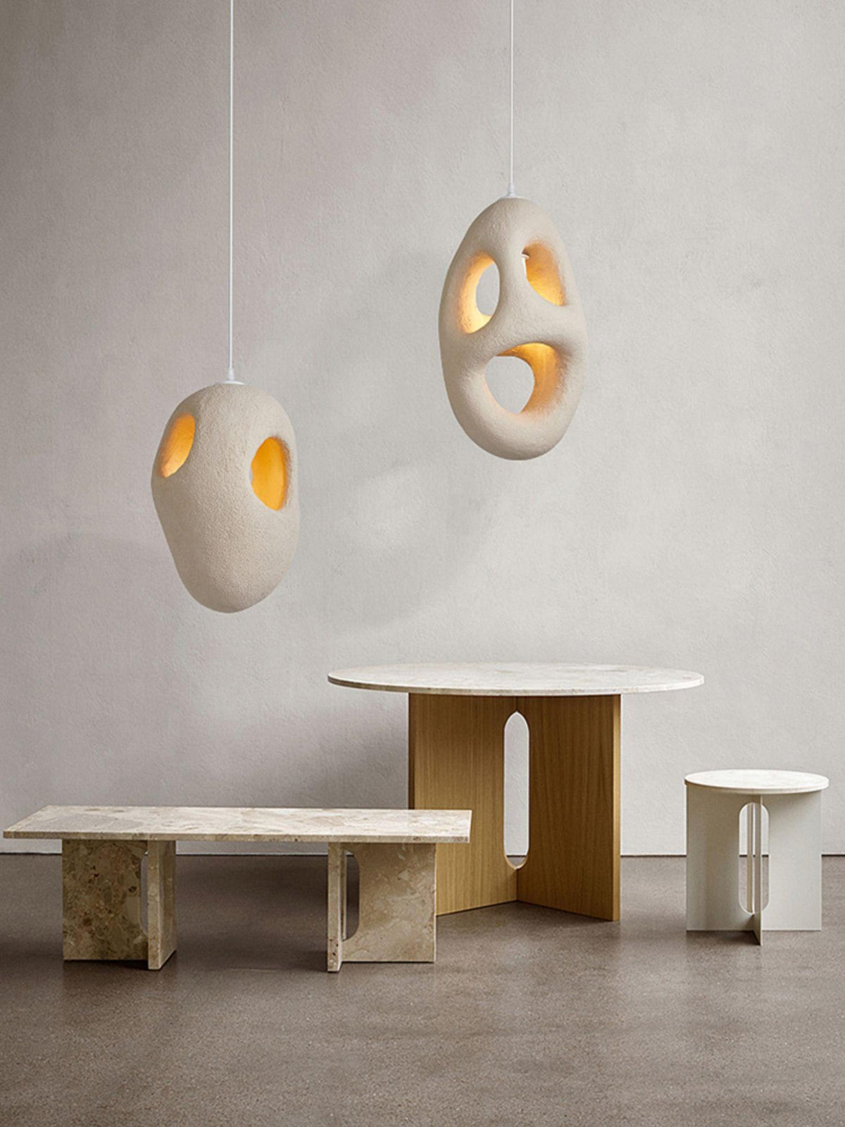 Hand - Built White Pendant Lamp