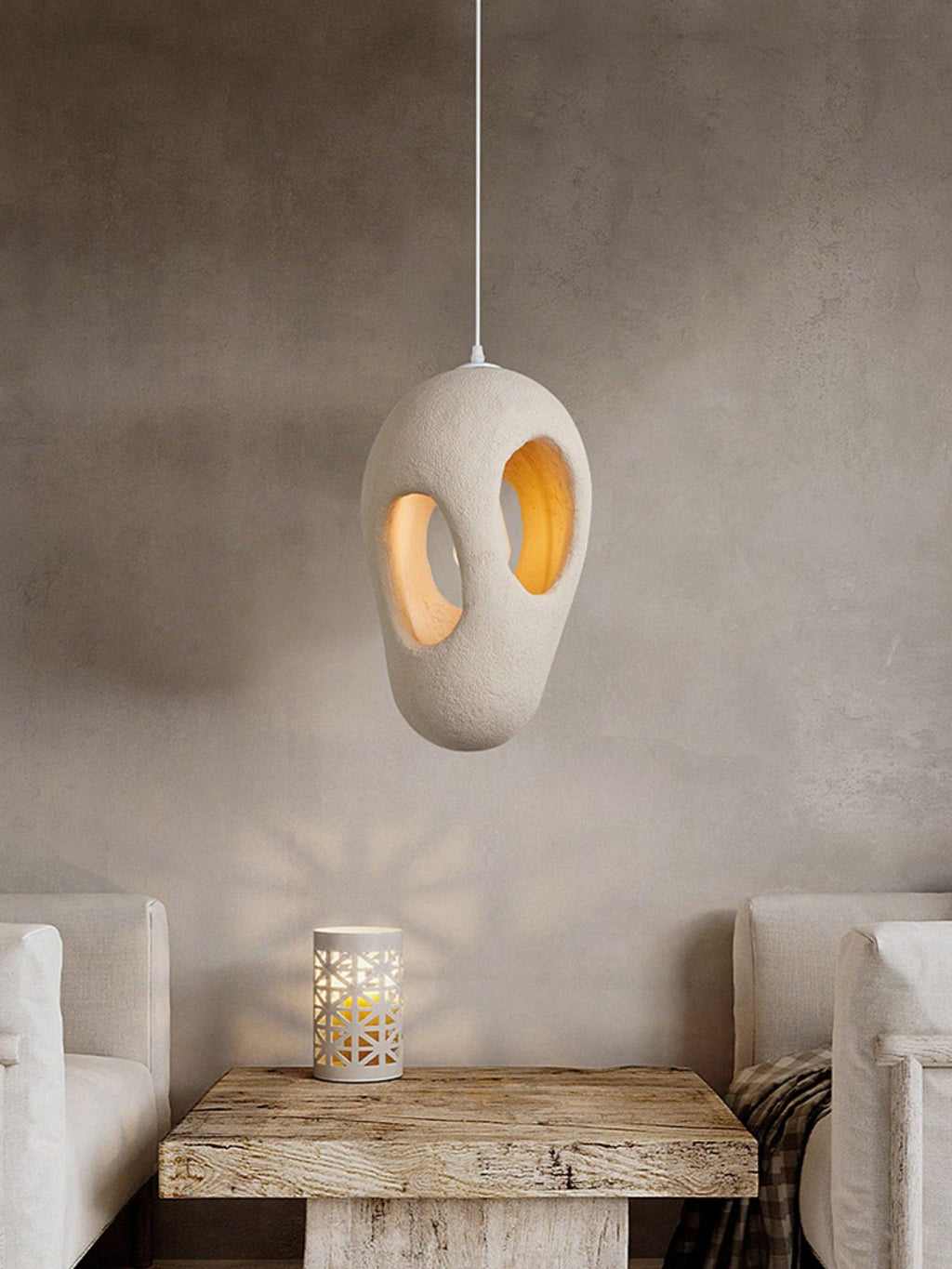 Hand - Built White Pendant Lamp