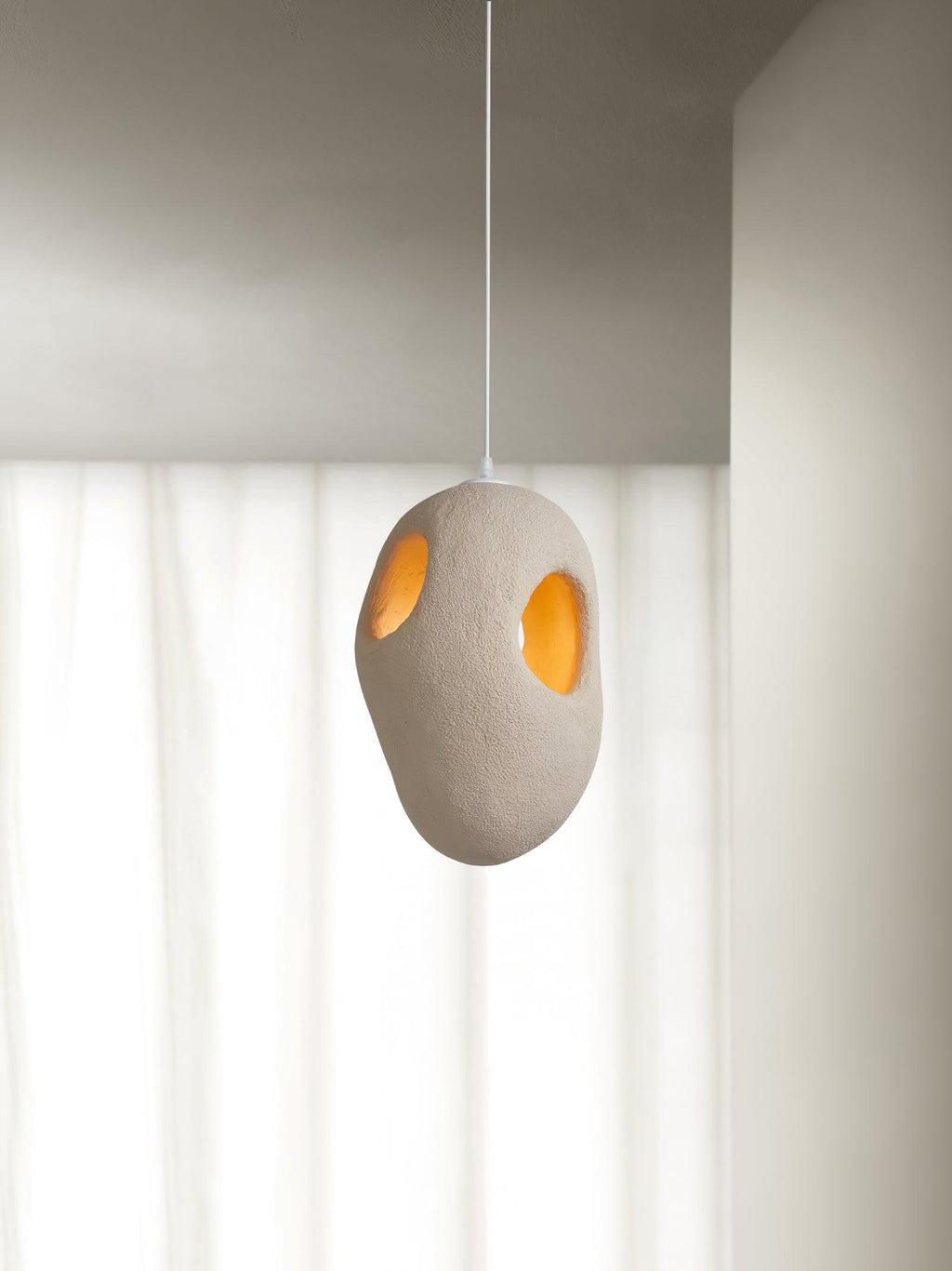 Hand - Built White Pendant Lamp