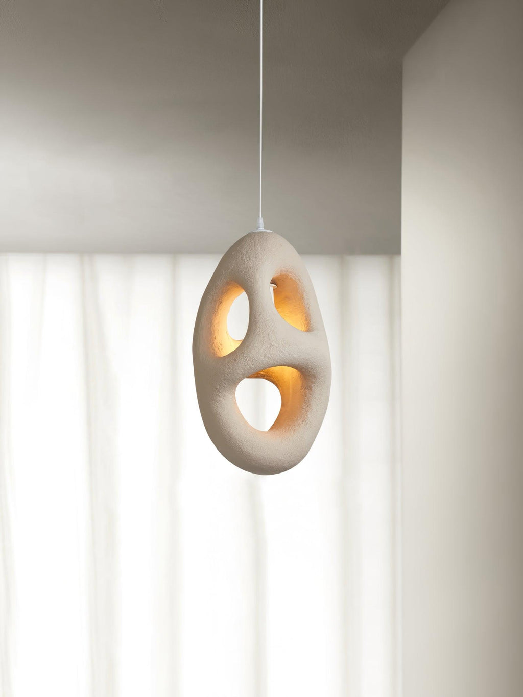 Hand - Built White Pendant Lamp