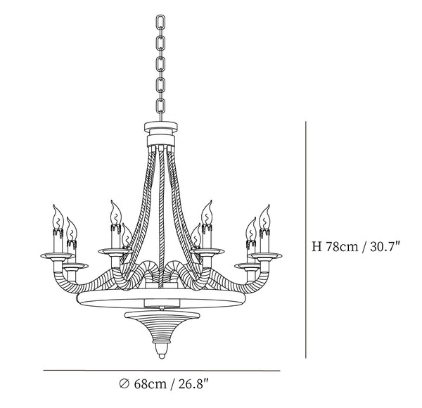 Hemp Rope Industrial Large Wheel Chandelier
