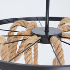 Hemp Rope Industrial Six Head Chandelier