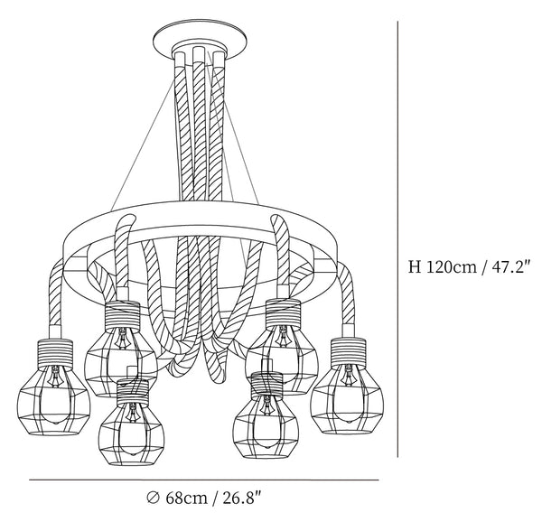 Hemp Rope Industrial Starfall Chandelier