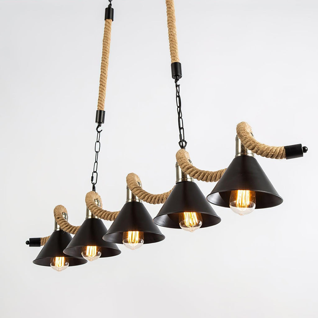 Hemp Rope Industrial Wave Chandelier