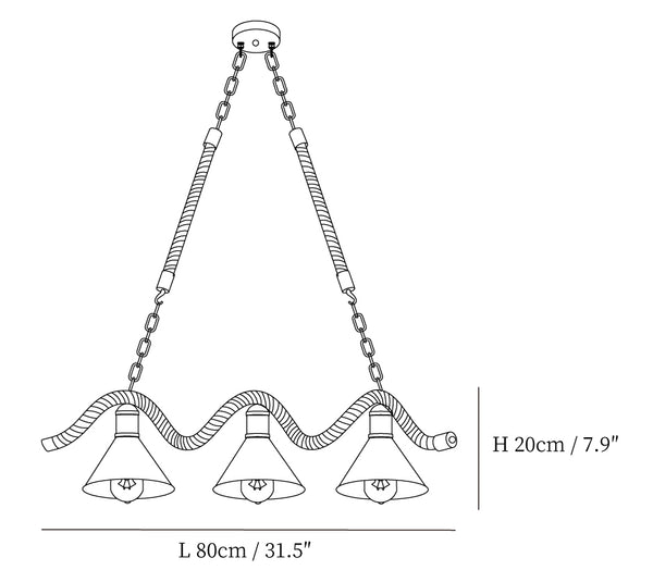 Hemp Rope Industrial Wave Chandelier