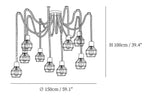 Hemp Rope Scattered Flower Chandelier