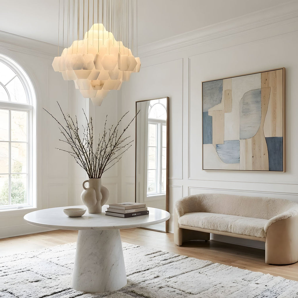 Hexa Alabaster Cascade Chandelier