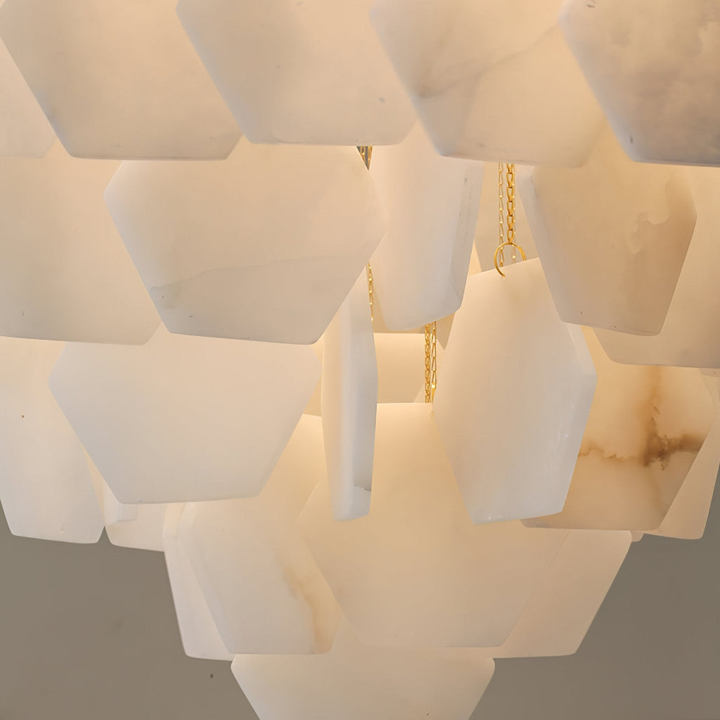 Hexa Alabaster Cascade Chandelier