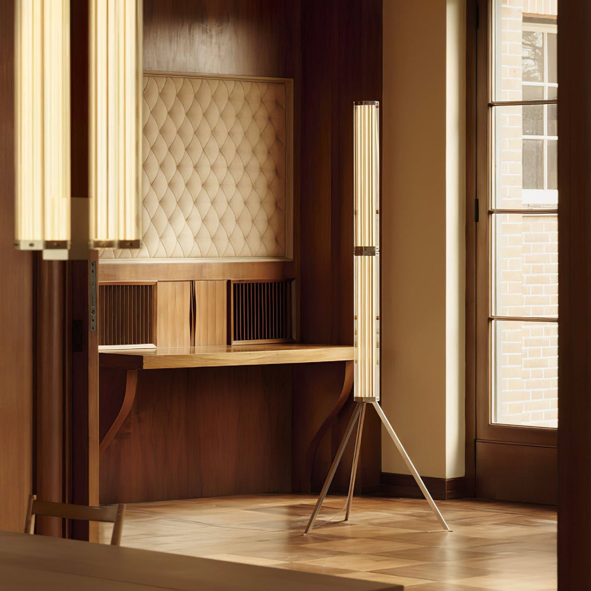 Hexagonal Glass Floor Lamp