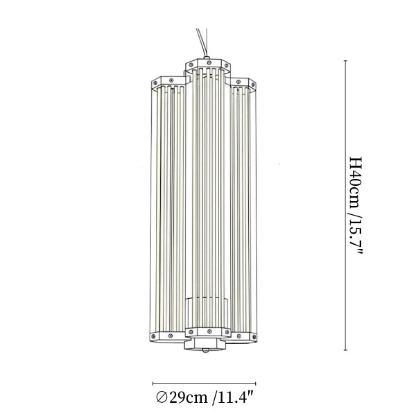 Hexagonal Glass Pendant Lamp
