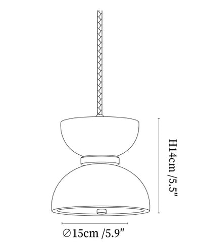 Hourglass Travertine Pendant Lamp