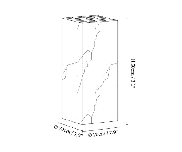Imitation Marble Cube Outdoor Light