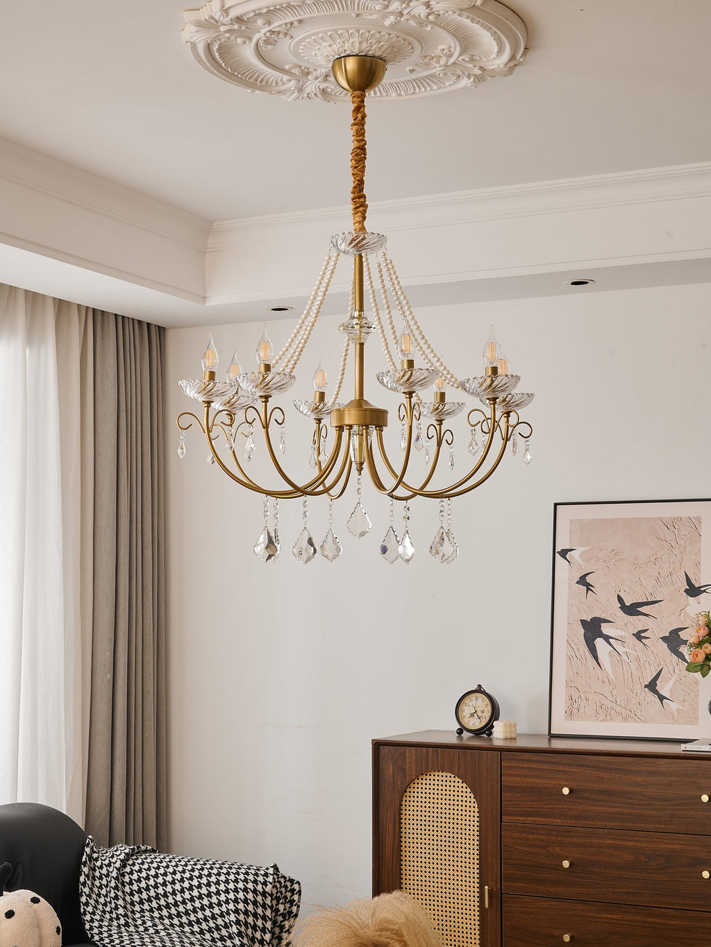 Imperial Pearl Crystal Chandelier