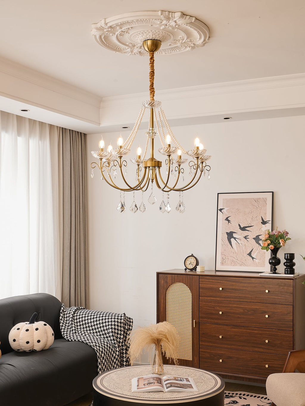 Imperial Pearl Crystal Chandelier